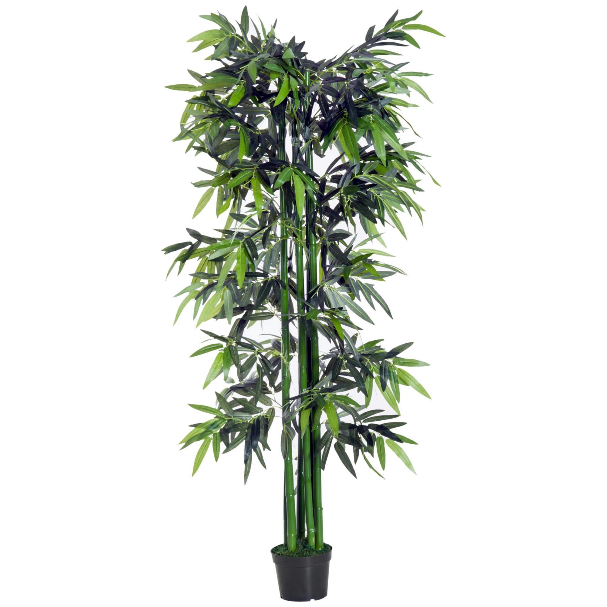 - Bambou artificiel H. 180 cm nombreuses feuilles pot inclus