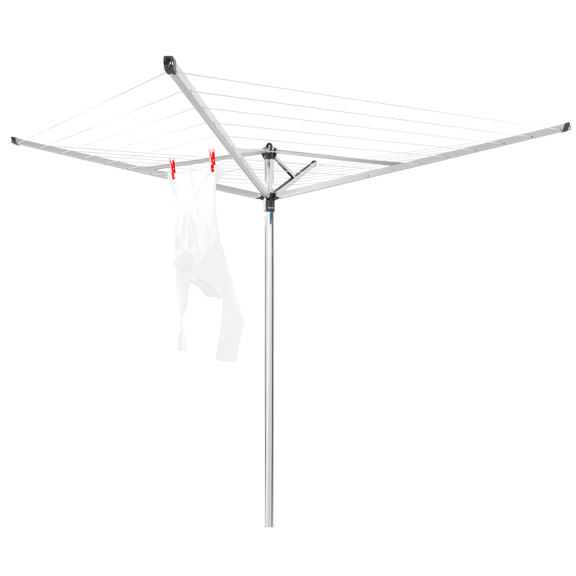 Brabantia Droogmolen Topspinner, 40 meter met metalen grondanker, doorsnede 45 mm 310744 - Metallic Grey