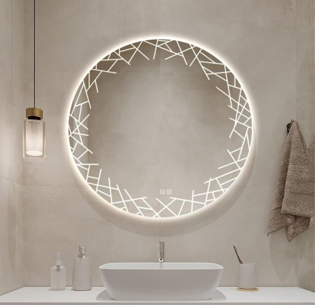 Lustro Okrągłe Led Fi60Cm Wzór