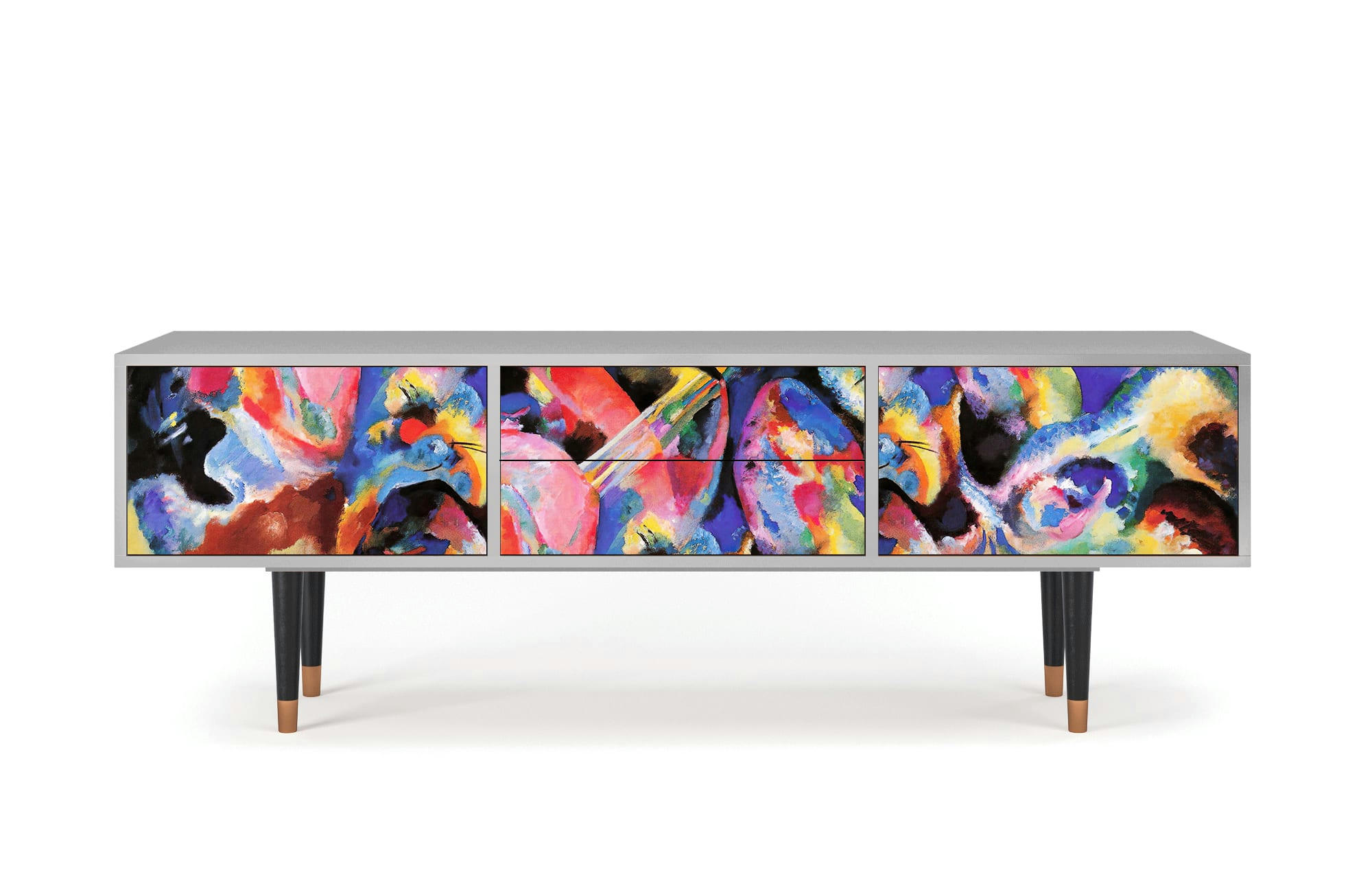 KANDINSKY - Meuble TV  multicolore 2 tiroirs et 2 portes L 170 cm