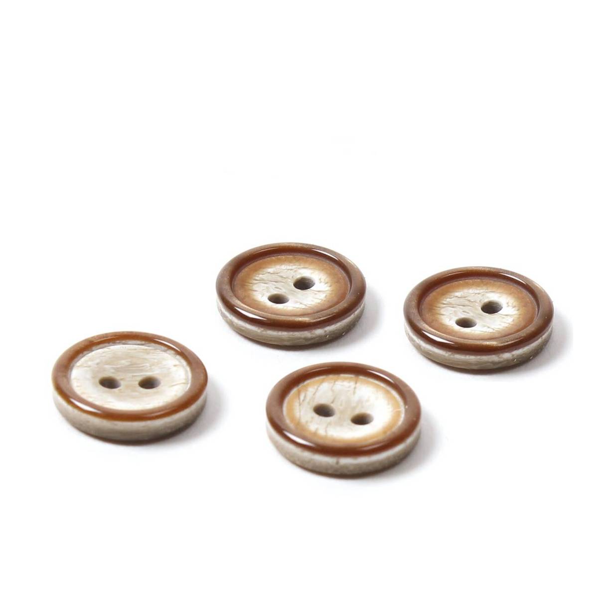 Hemline Brown Basic Knitwear Button 4 Pack
