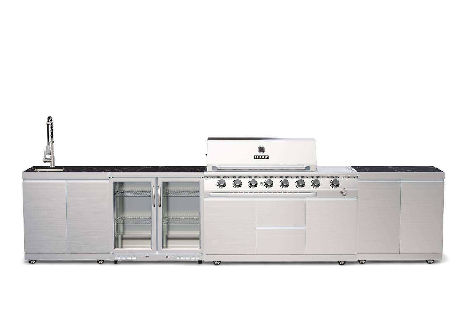 Grill ogrodowy gazowy, kuchnia PRO 6-palnikowa ETNA256,5x57,5 Marroni