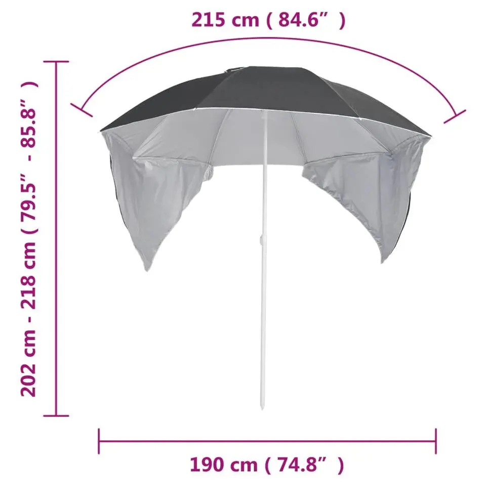 vidaXL - Strandparasol - Antraciet - Polyester