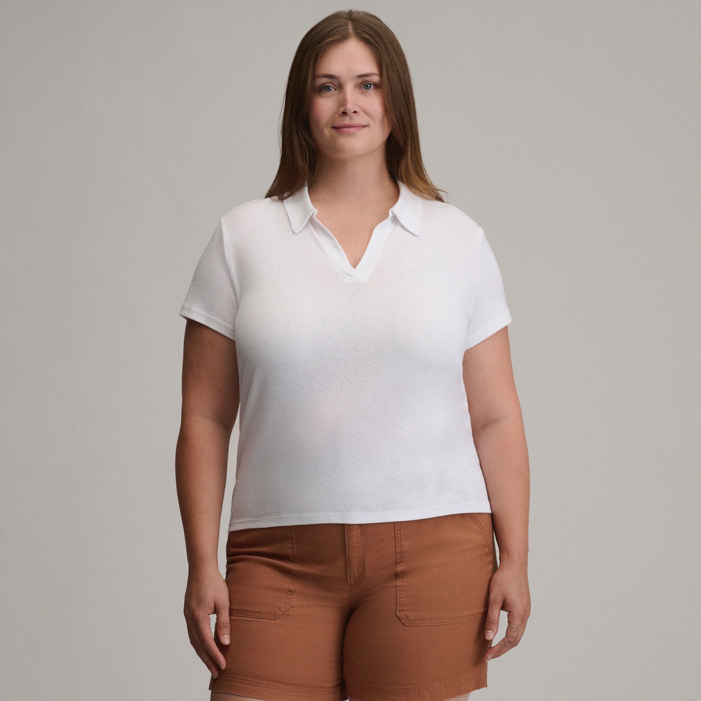 Women's Everyday Short Sleeve Collared Split Neck