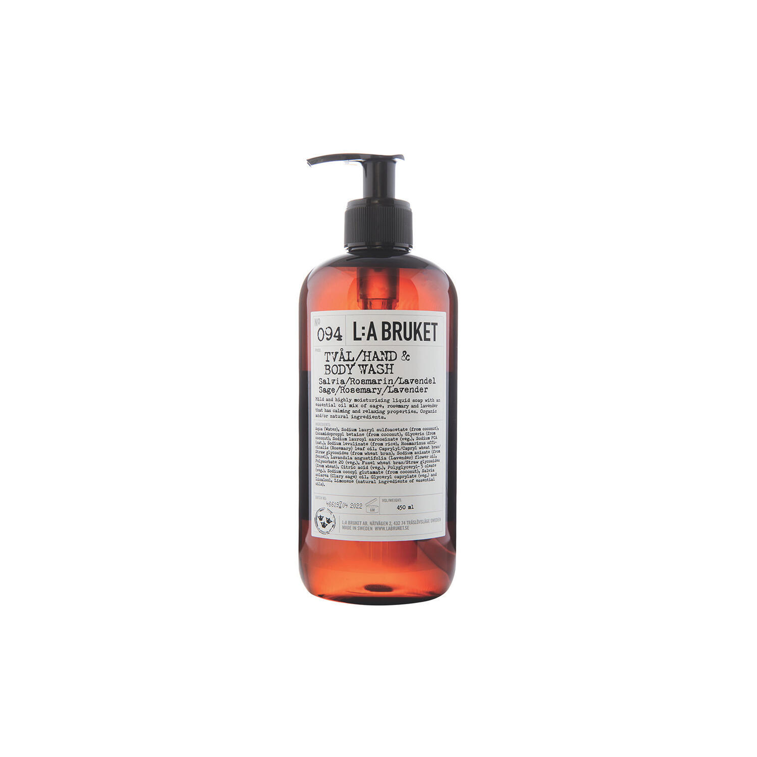 No. 094 Hand & Body Wash, sage/rosemary/lavender