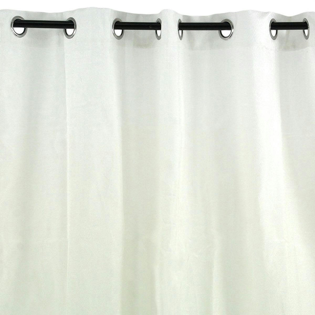 LINX - Rideau à oeillets effet chiné métallisé blanc 140x250