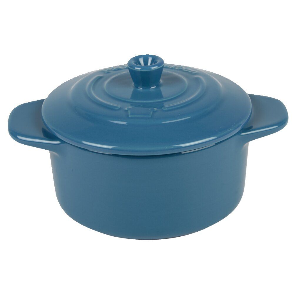 Mini cocotte ronde bleu canard