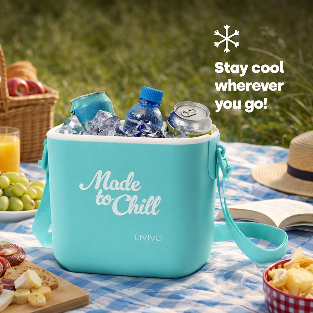 LIVIVO 5L Cool Box Portable Insulated Cooler with Strap Turquoise