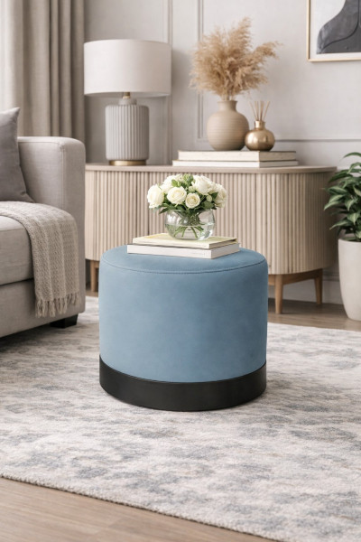 Pufa LUX elegancka podstawa metalowa czarna MG33