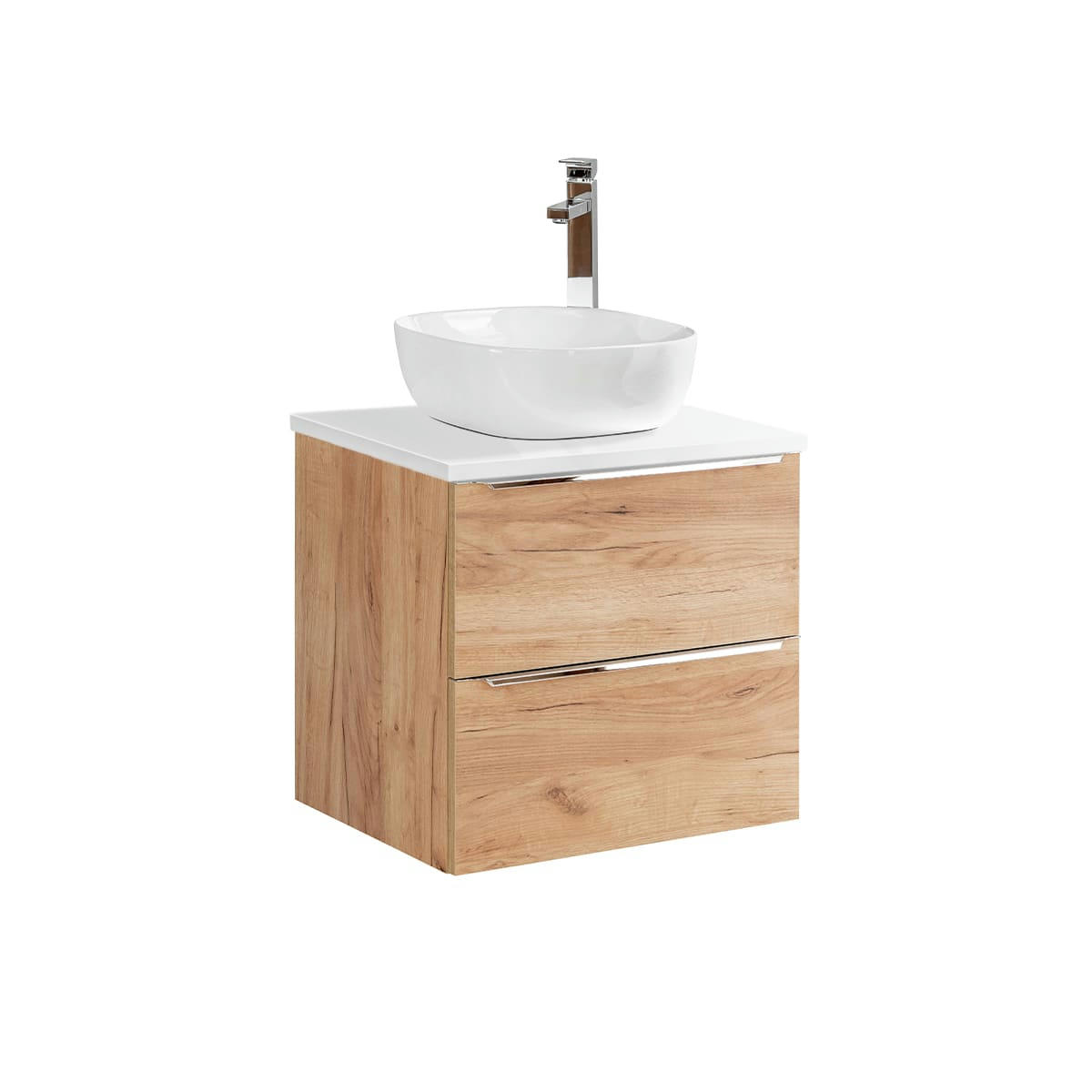 - Ensemble meuble simple vasque 60cm et colonne stratifiés blanc