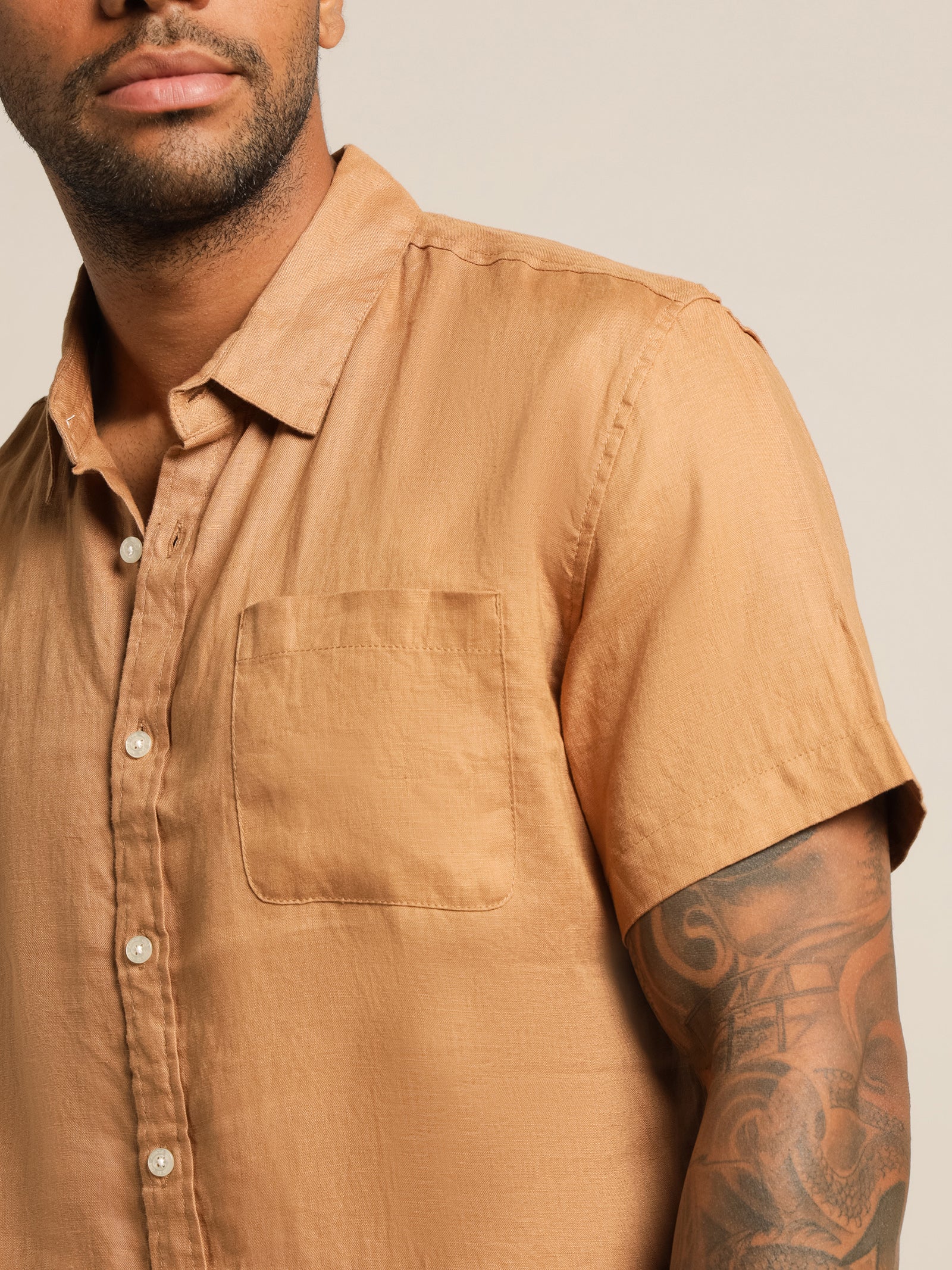 Nero Short Sleeve Linen Shirt