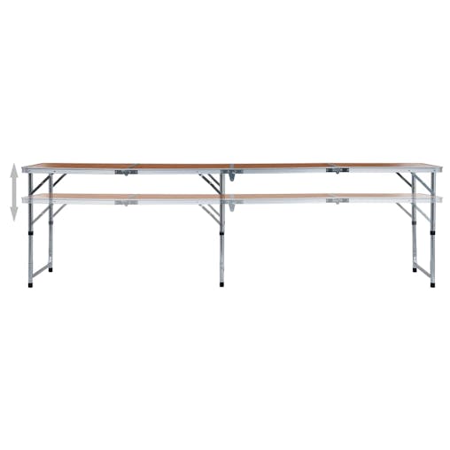 NNEVL Foldable Camping Table Aluminium 240x60 cm
