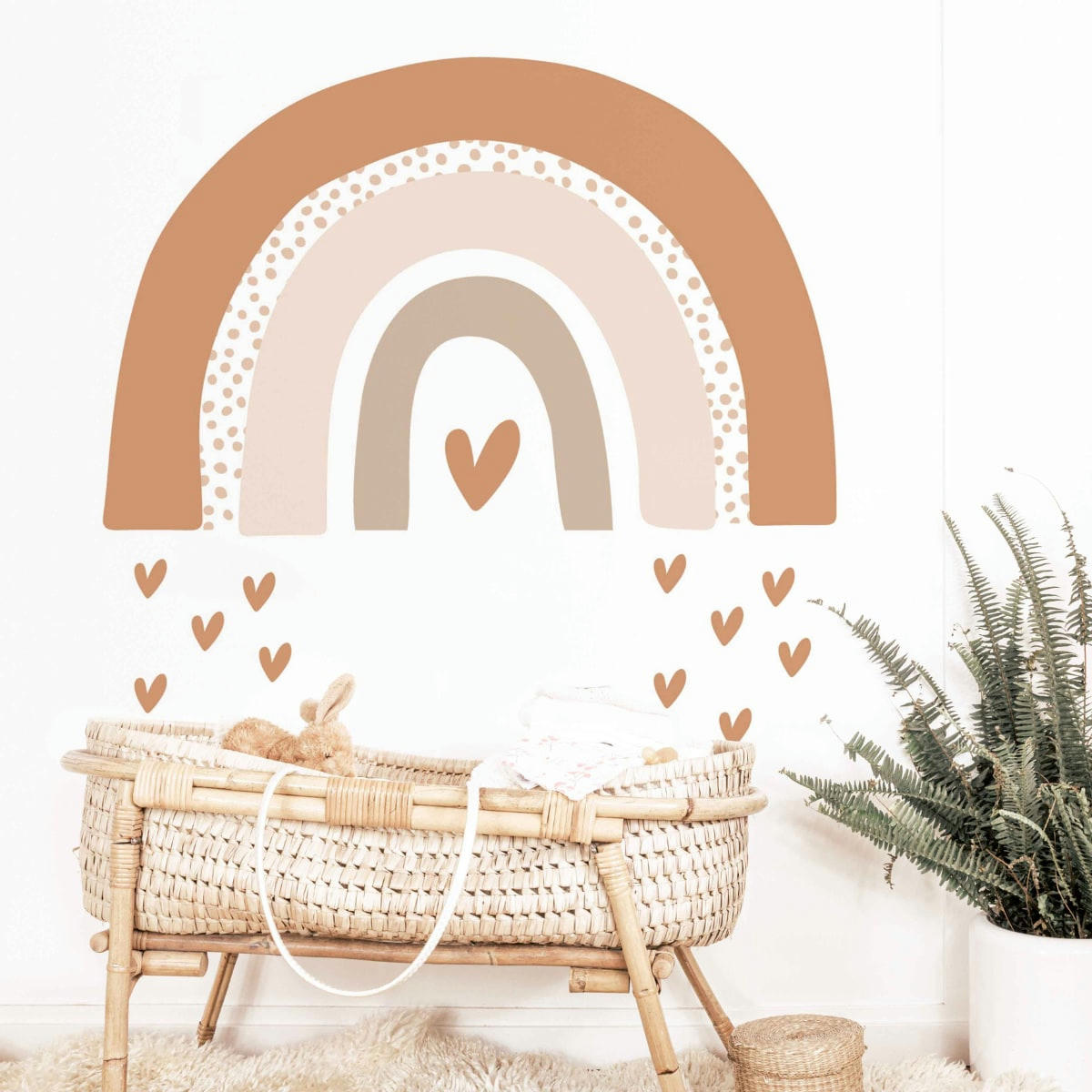 RAINBOWS1 - Stickers muraux en vinyle arc en ciel marron et beige