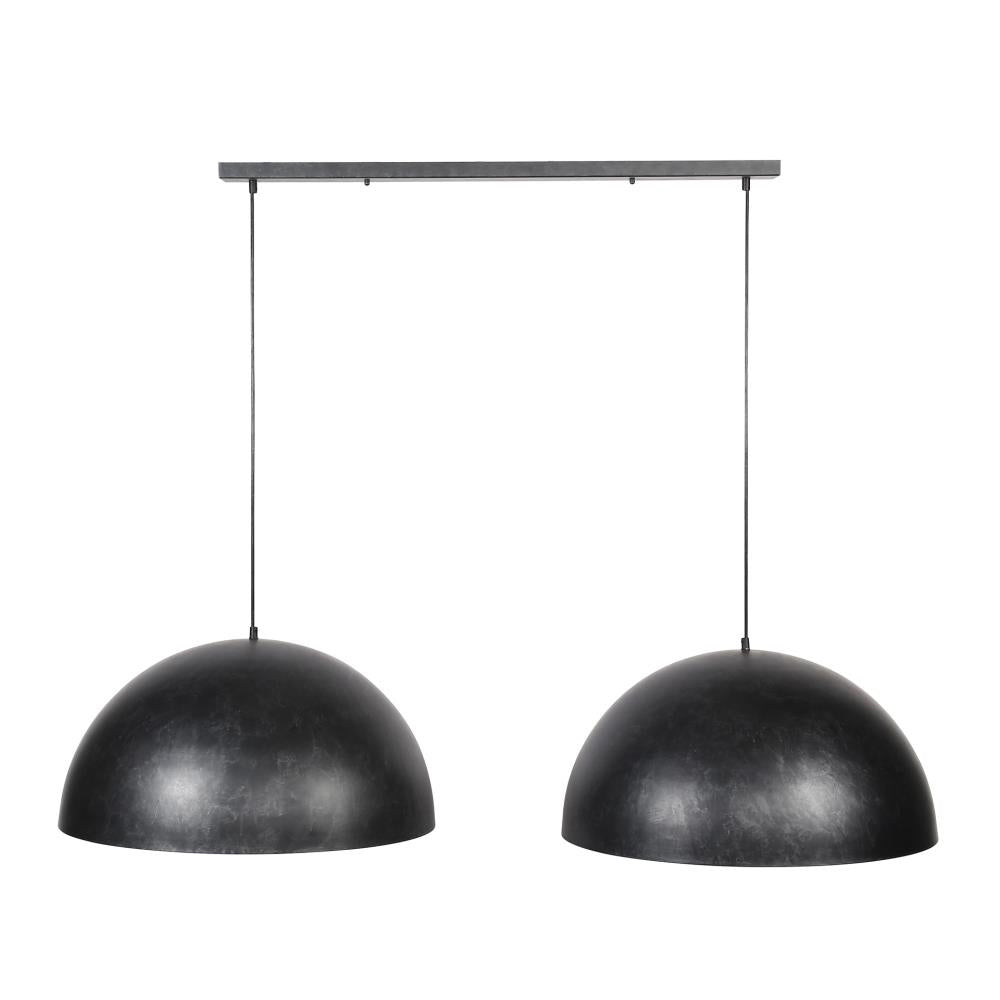 Giga Meubel Hanglamp Dome - Zwart Metaal - 2-Lichts - 142x60x150cm