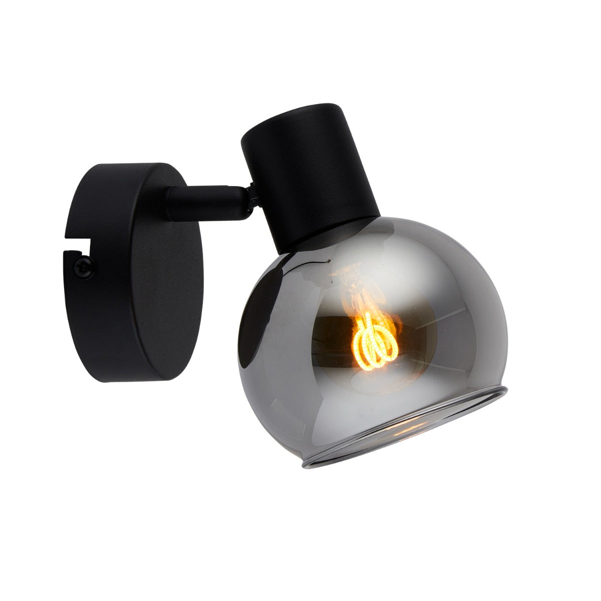 Lighto | Art deco spot zwart met smoke glas | Juna