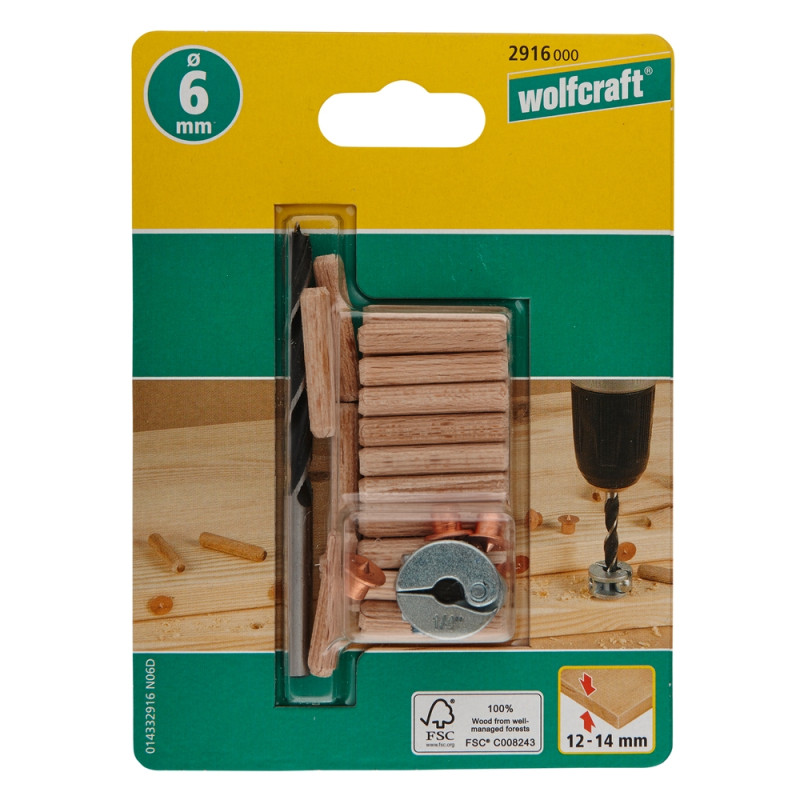 Set d'assemblage chevillé Ø 6 mm 31 pièces WOLFCRAFT