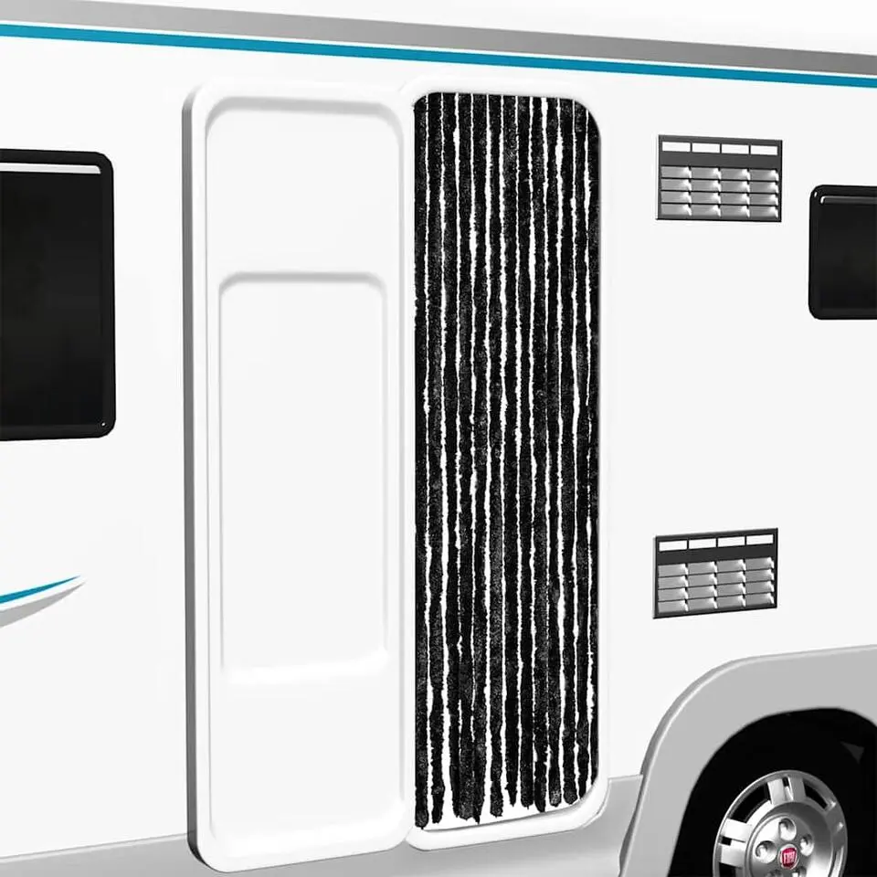 vidaXL - Vliegengordijn voor camperdeur - Antraciet - Chenille - 56x200 cm