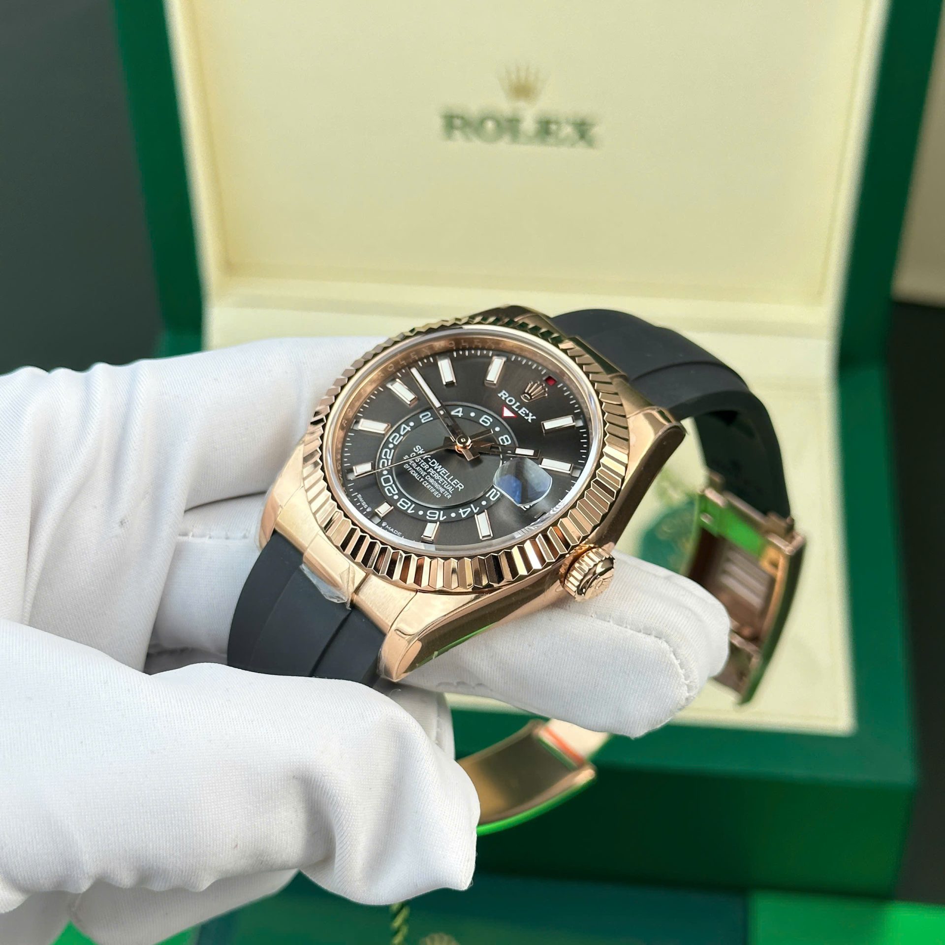 Rolex Sky-Dweller RG Plated Grey Dial 42mm Oysterflex Super Clone