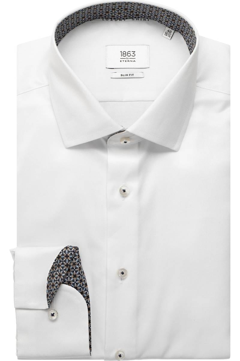 ETERNA 1863 Slim Fit Hemd weiss, Einfarbig