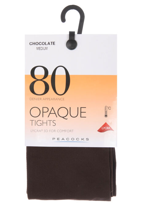 Womens Chocolate Brown 80 Denier Opaque Tights
