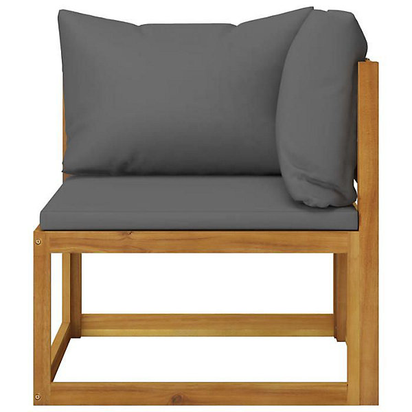Ensemble de canapés - vidaXL - 2pcs - Bois d'acacia massif - Gris foncé - 4 personnes