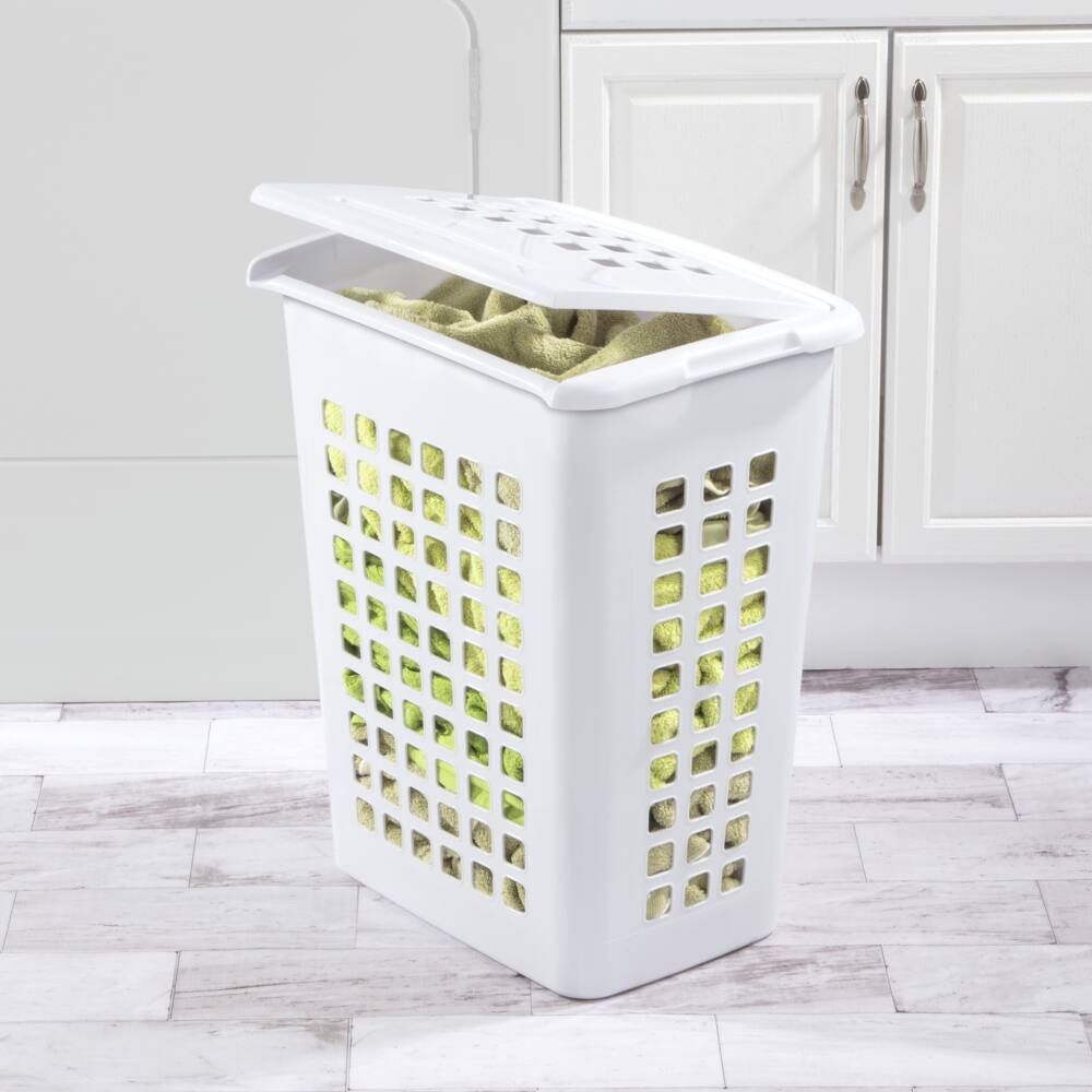 Sterilite Rectangular Laundry Hamper, 19.1 L x 13.75 W x 22.9-in H, 62 L Capacity