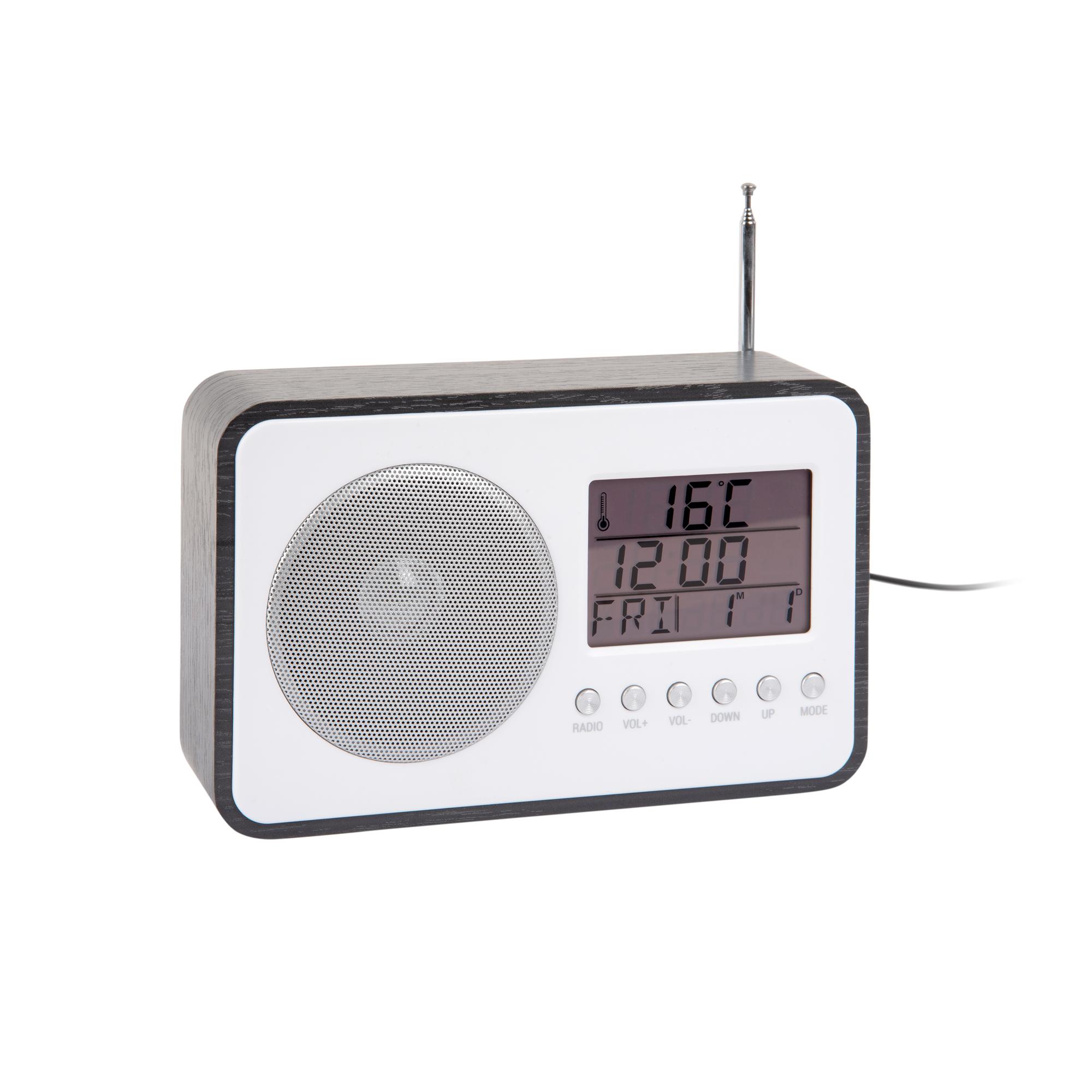 Karlsson wekker FM Radio - zwart - 19.2x6.6x12.5cm