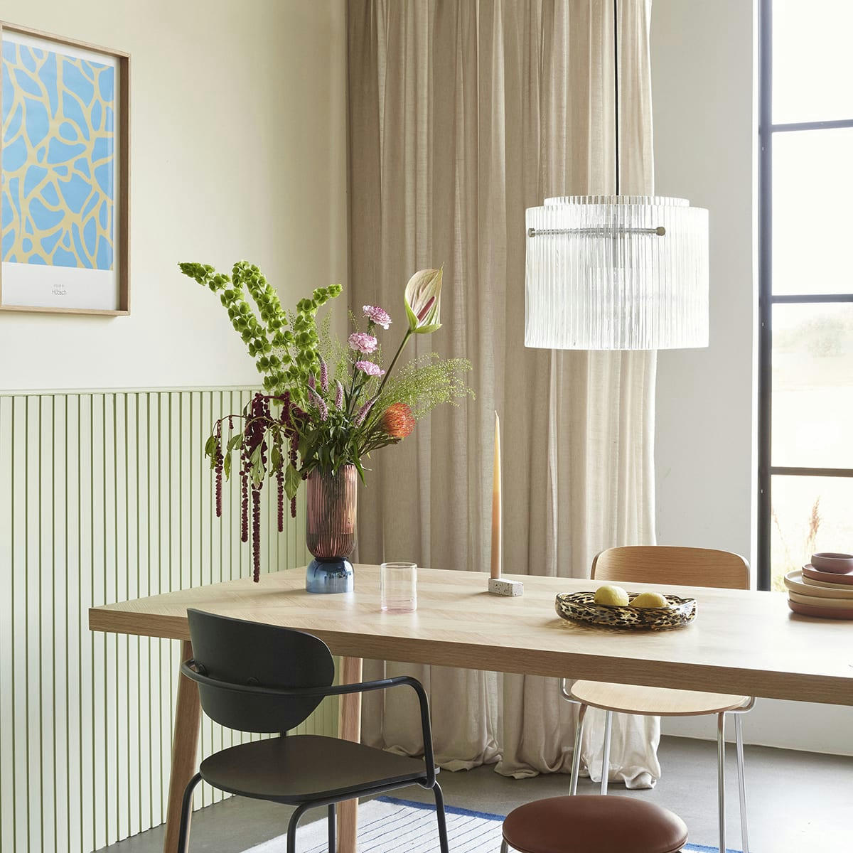 RIPPLE - Suspension en verre et fer transparent