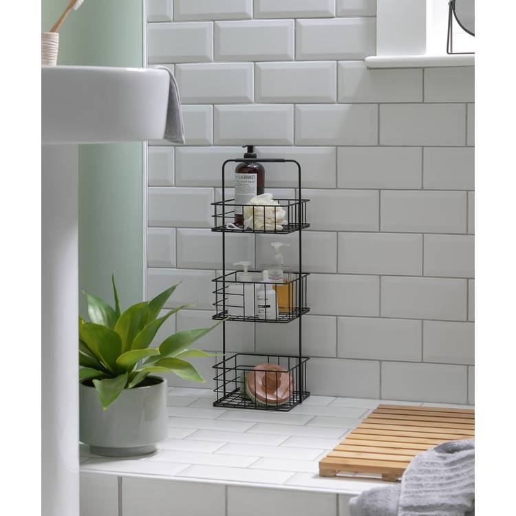 Habitat 3 Tier Wire Mesh Storage Caddy - Black