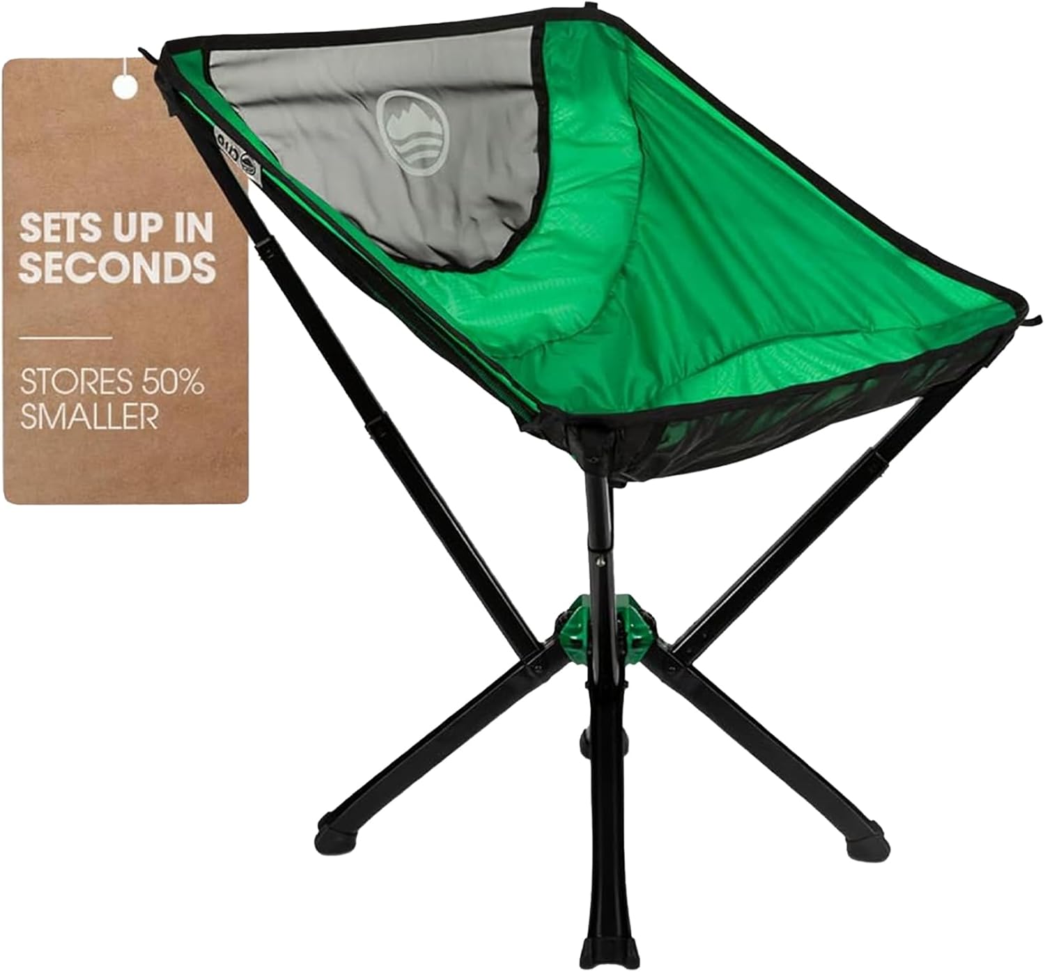 CLIQ Portable Camping Chair Version 1.0 - Lightweight Folding Chair for Camping - Supports 350 Lbs - Perfect for Outdoor Adventures - Moss