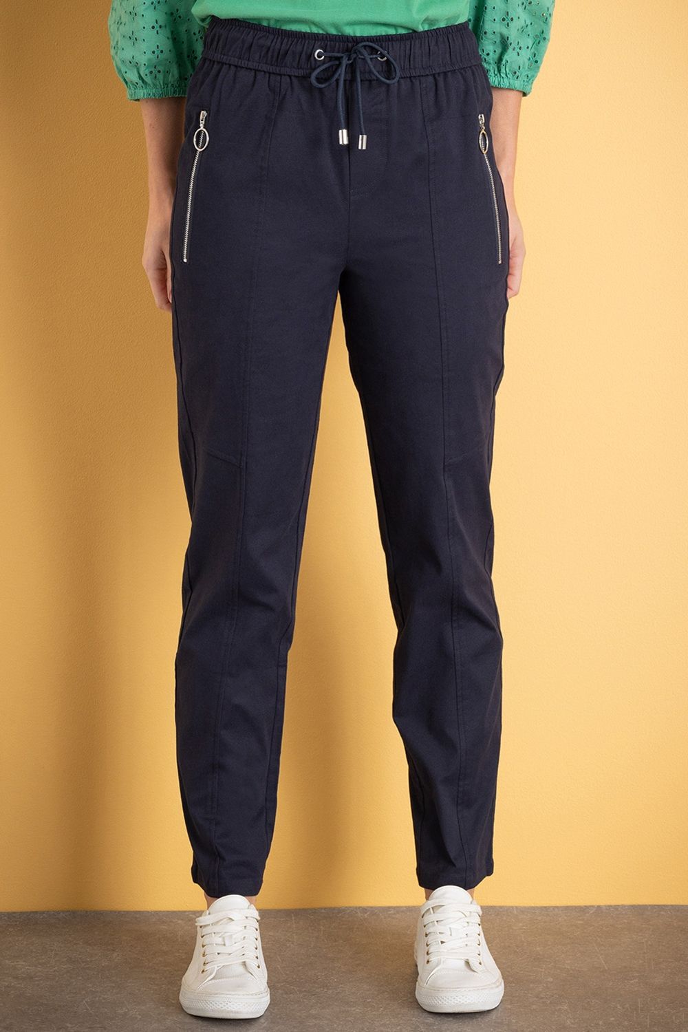 Klass. Pull On Cotton Stretch Slim Leg Trousers