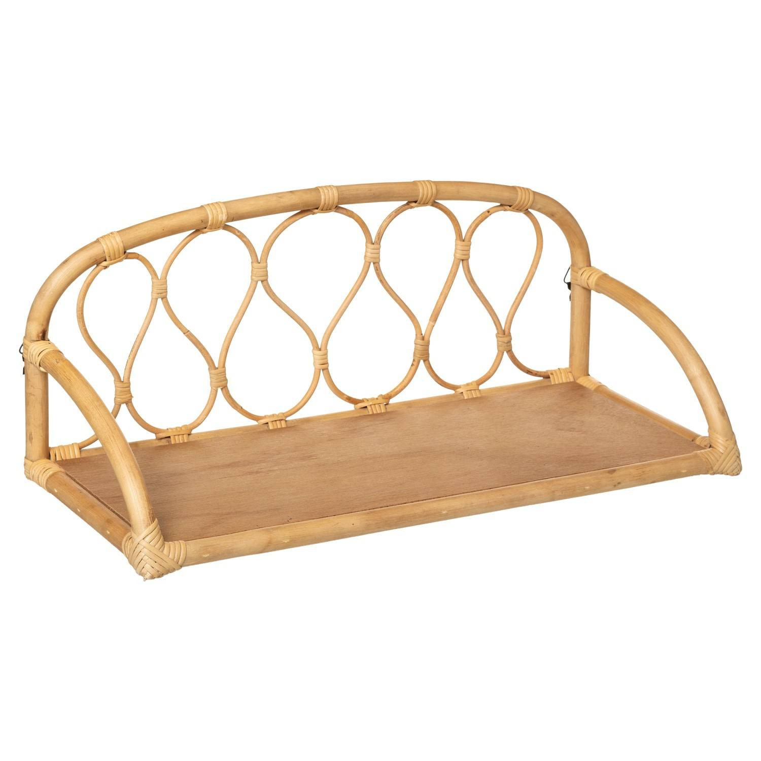 Ozdobna półka wisząca, 57 cm, rattanowa