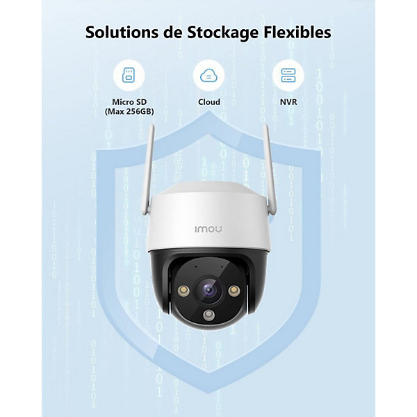 Imou caméra surveillance wifi extérieure 360 connectée 1080p avec détection humaine, suivi intelligent, audio bidirectionnel