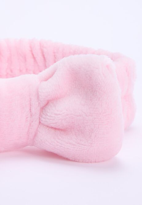 Womens Pink Fluffy Bow Headband