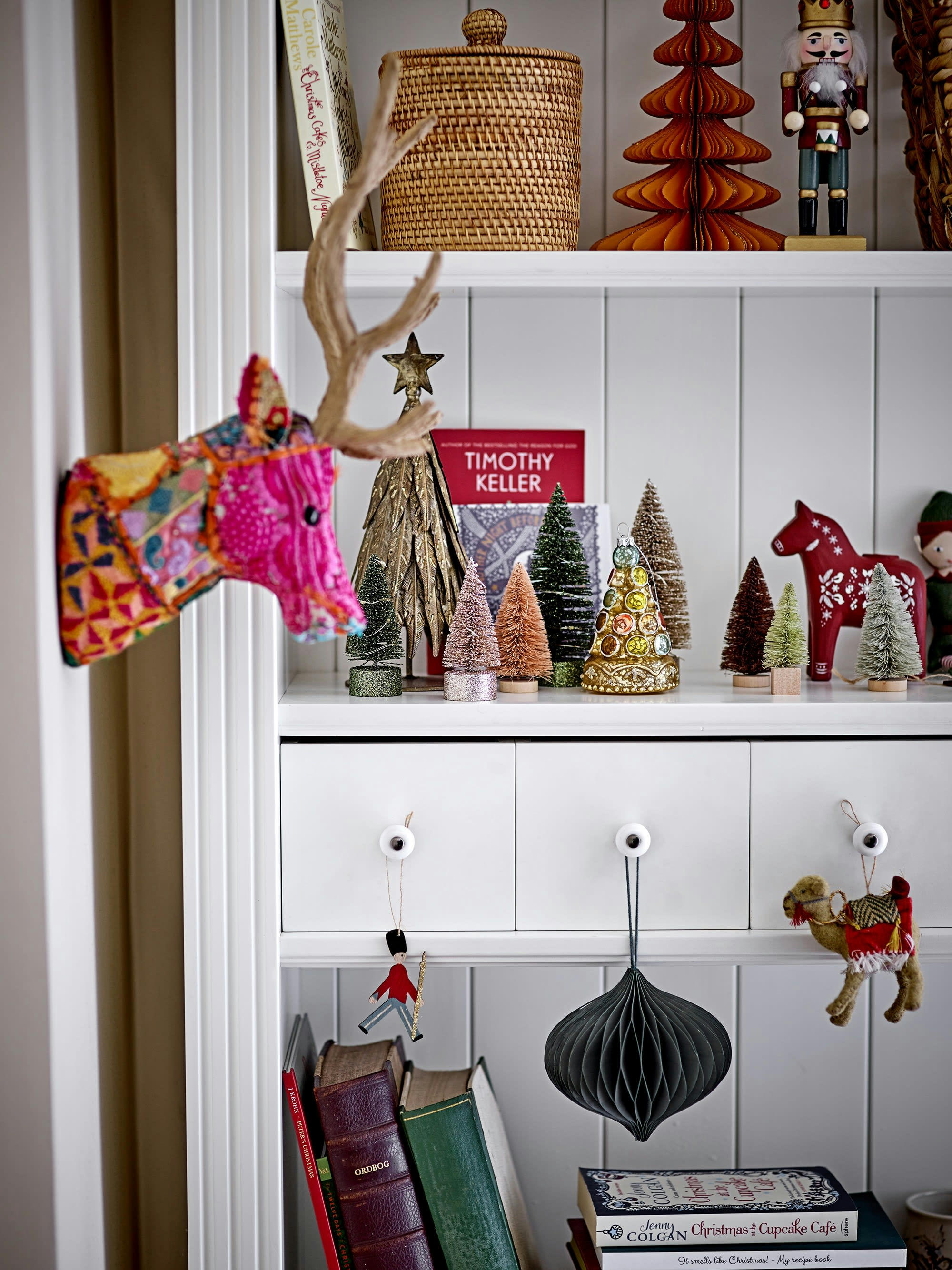 ISSAK - Bougeoir en bois vert H21cm