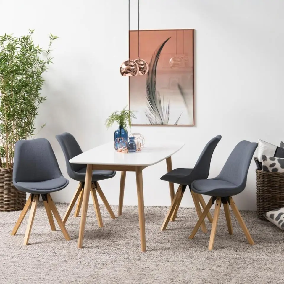 Eetkamerstoel - Donkergrijs - Zithoogte 49cm - Ljusvik - Set van 2