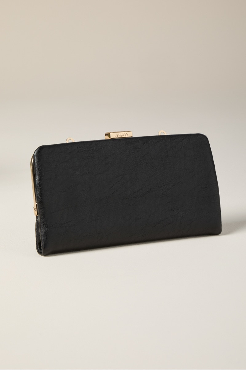 Nina Black Crossbody Wallet