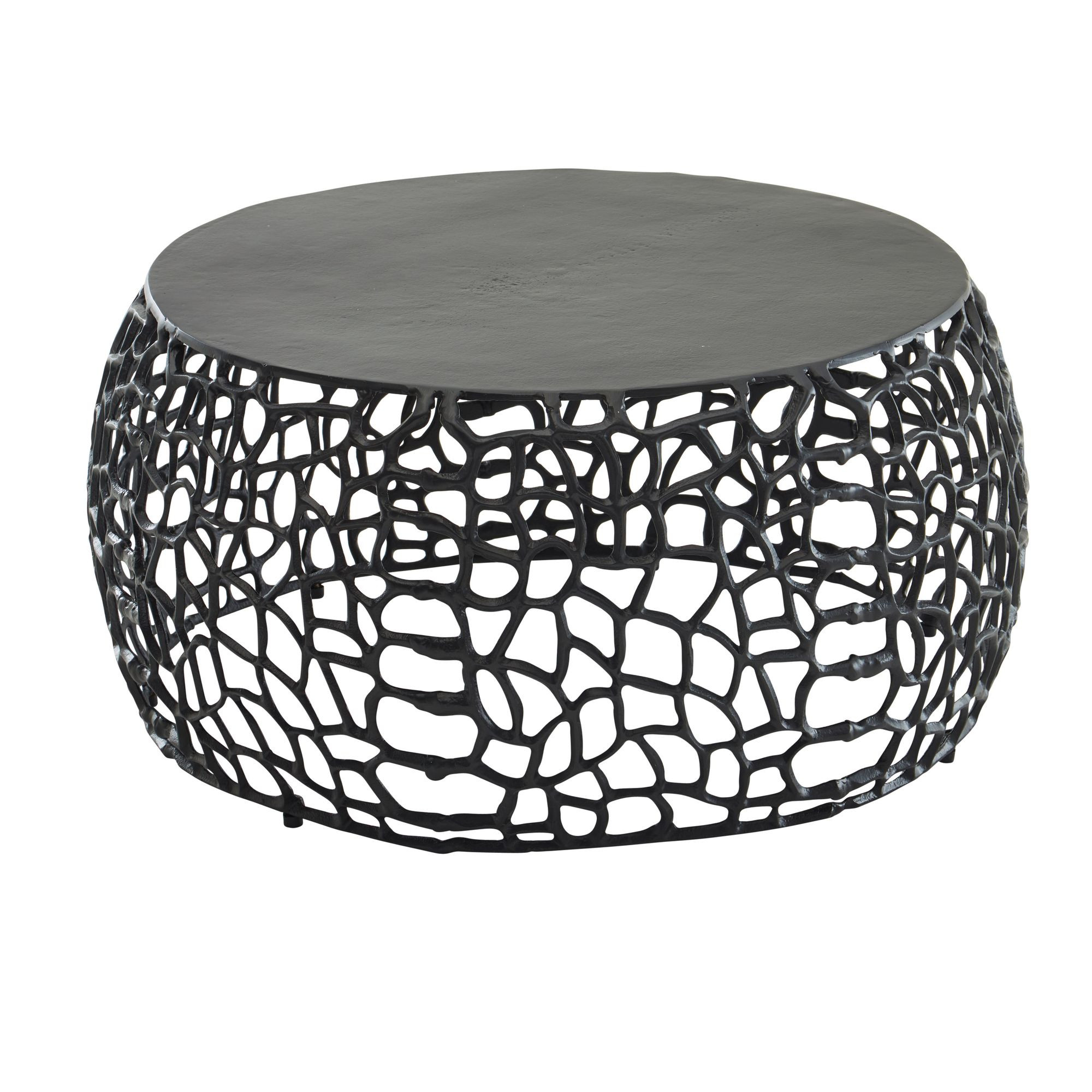 FineBuy Stolik kawowy metal czarny