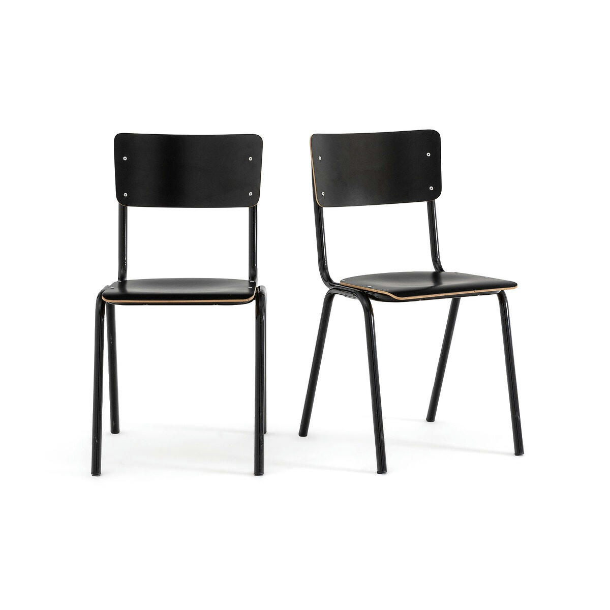 Lot de 2 chaises d'écolier empilables, Hiba