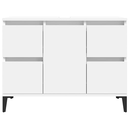 NNEVL Sink Cabinet White 80x33x60 cm Engineered Wood