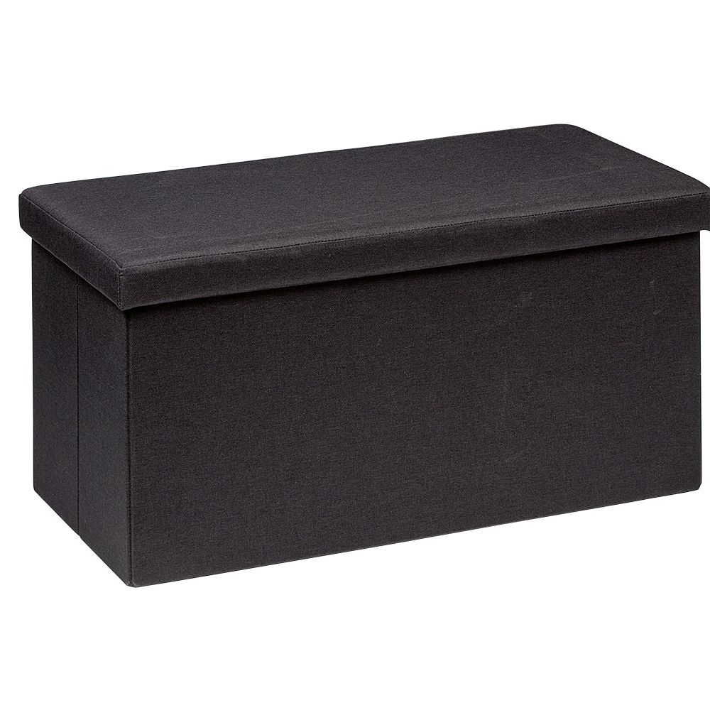 Banc coffre Clara Noir - L76,5 x P38 x H37,5 cm