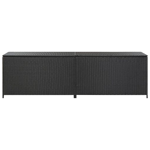 NNEVL Garden Storage Box Poly Rattan 200x50x60 cm Black