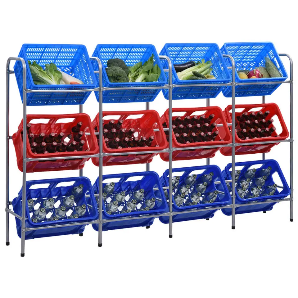 vidaXL - Opbergrek - Zilver - Staal