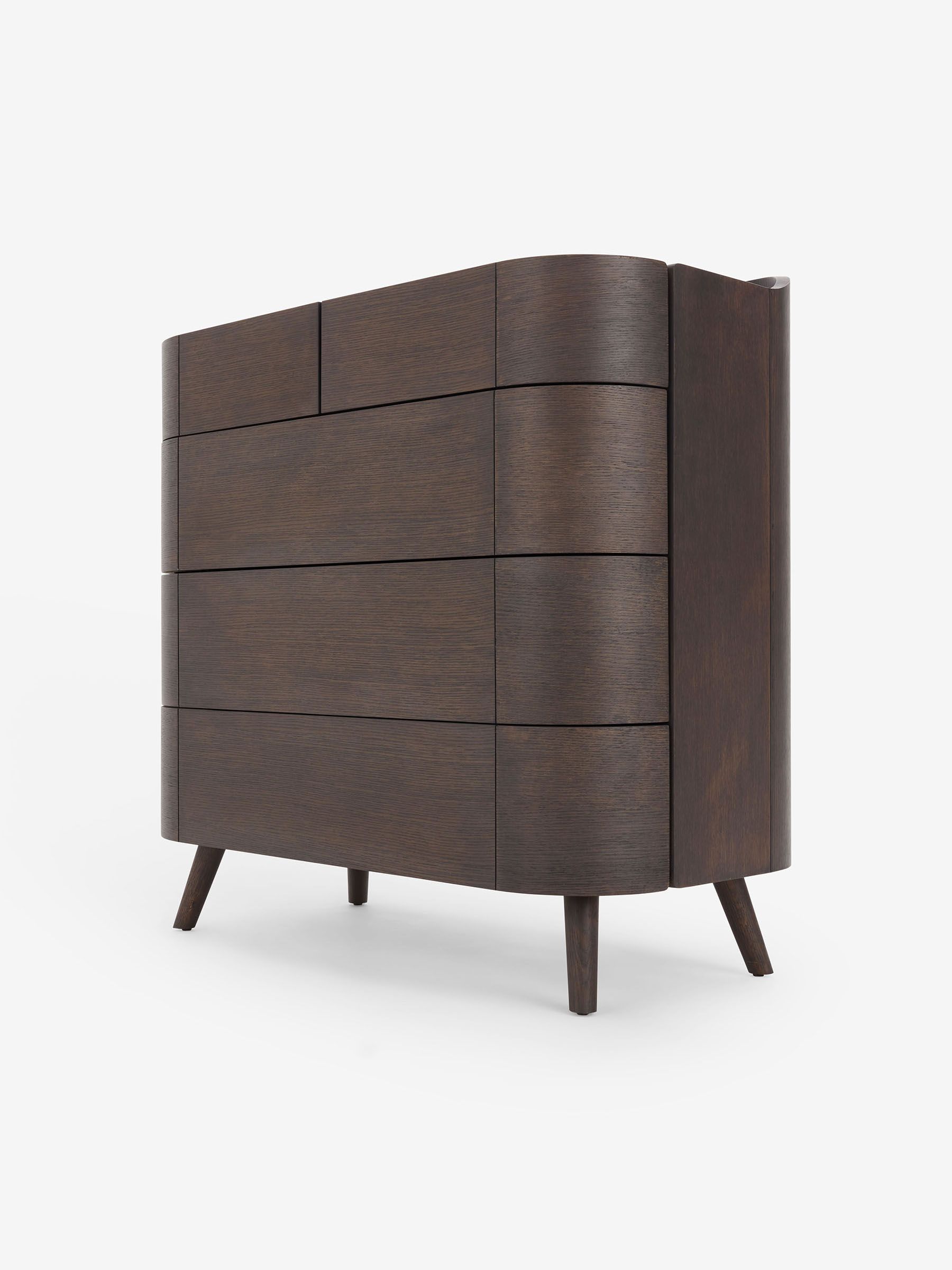 Odie 5 Drawer Chest of Drawers in Dark Stain Oak