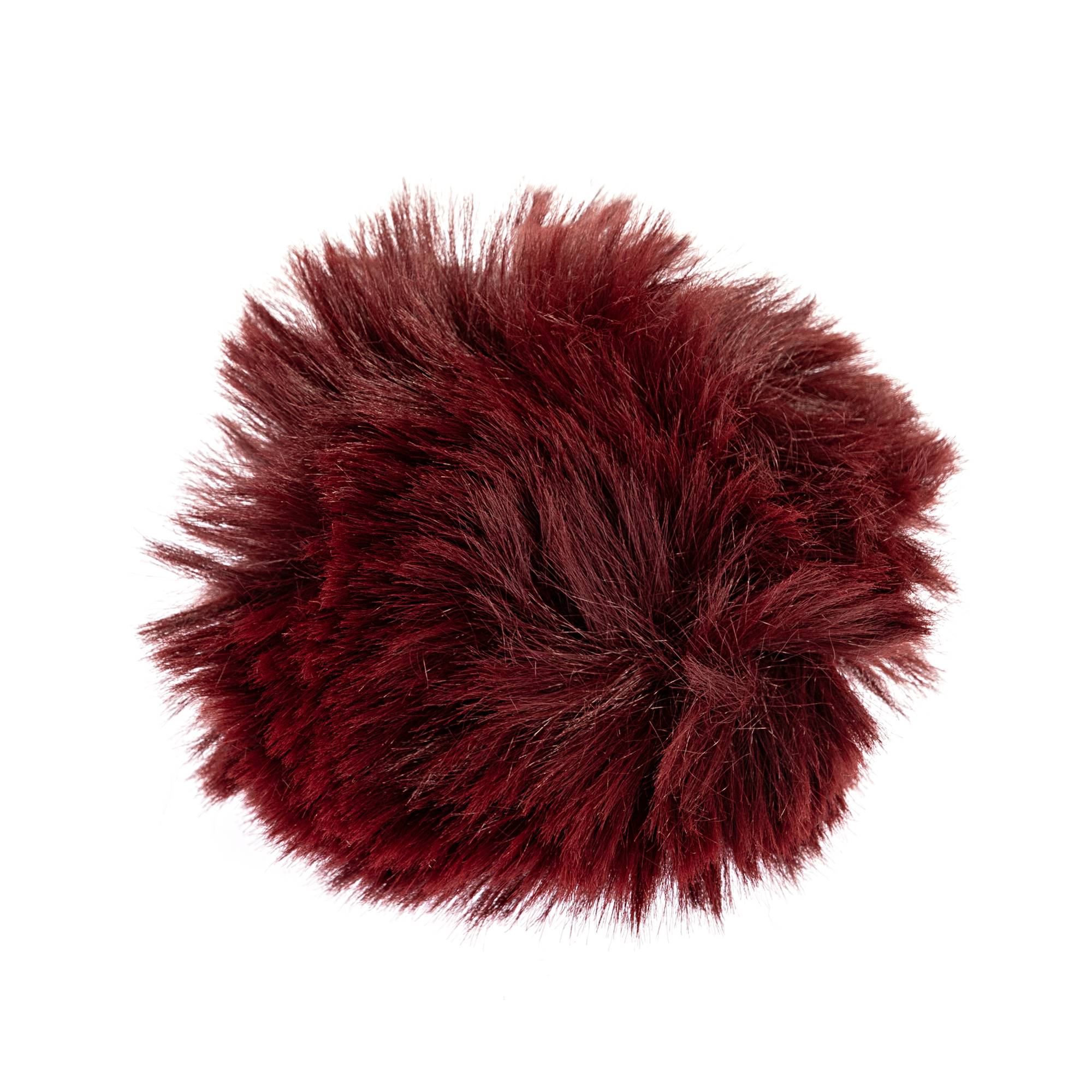 Burgundy Faux Fur Pom Pom 11cm