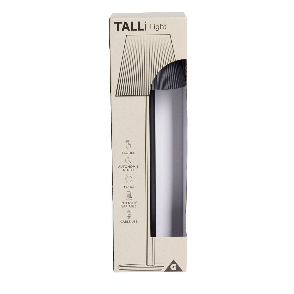 Lampe de table Talli USB tactile noire Ø11xH37cm