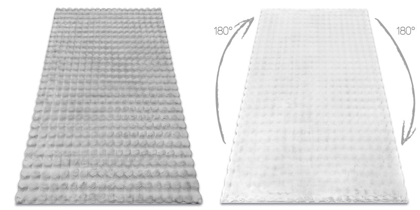 Dywan BUBBLE srebrny 21 IMITACJA FUTRA KRÓLIKA strukturalny 3D 60x100 cm