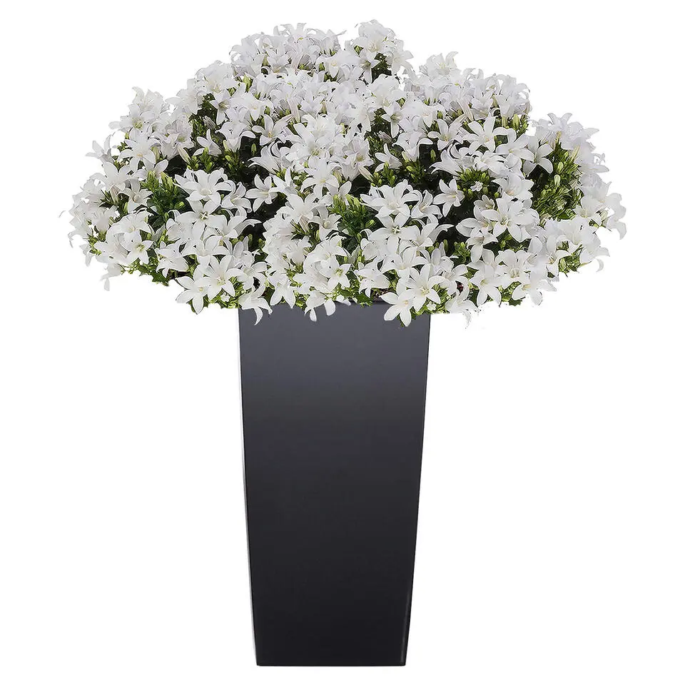 Bloempot/plantenpot Urbi - antraciet - 19 x 19 x 37 cm