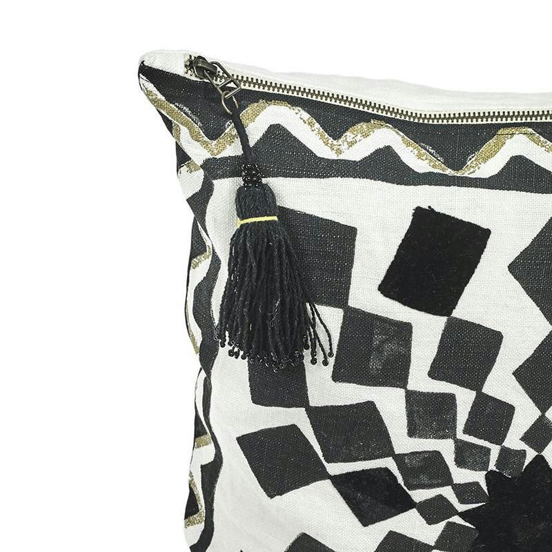 AFRIQUE ETNIQUE - Coussin en lin pur lavé Mpumalanga 45x45