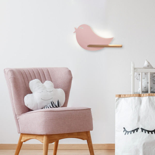 Lampa kinkiet BIRD 5w led 4000k iq kids różowy